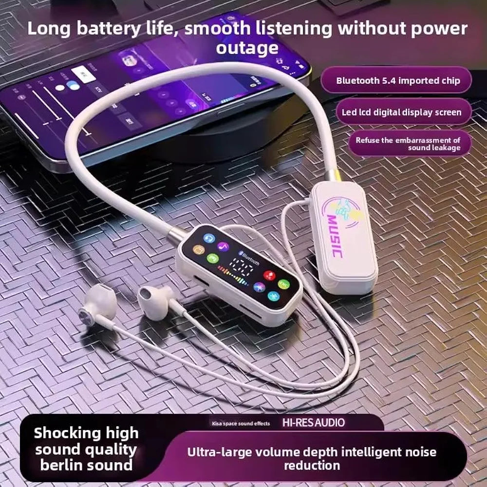 Mf Model YG17 Wireless Neckband Earphones with LED Display