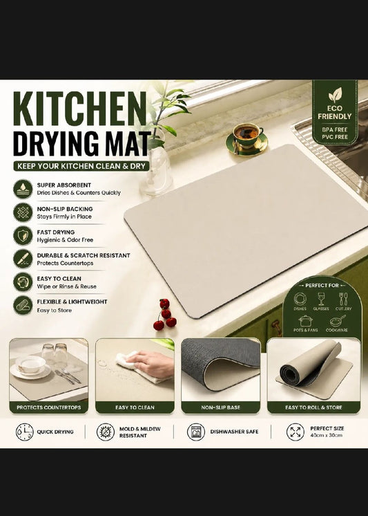 Premium Kitchen Drying Mat perfect for keeping Your kitchen Counters Clean and Dry (Random Colour)