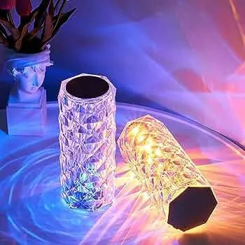 Rechargeable Rose Diamond Table Lamp with Wireless Remote - 16 RGB Colours