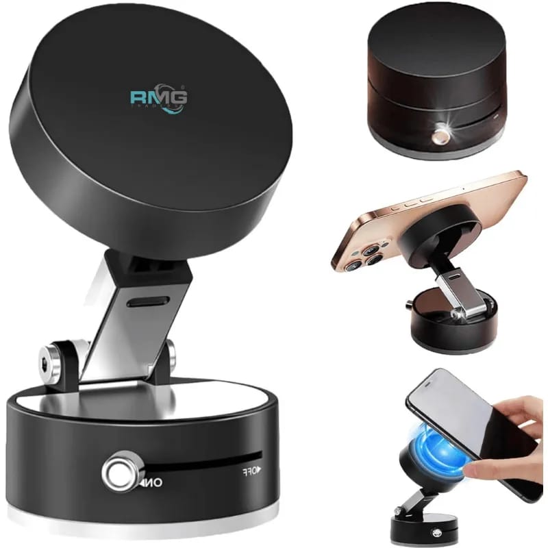 Magnetic Suction Phone Holder – Foldable & Adjustable 360° Magnetic Mount for Car, Bathroom, Kitchen, Gym & Office