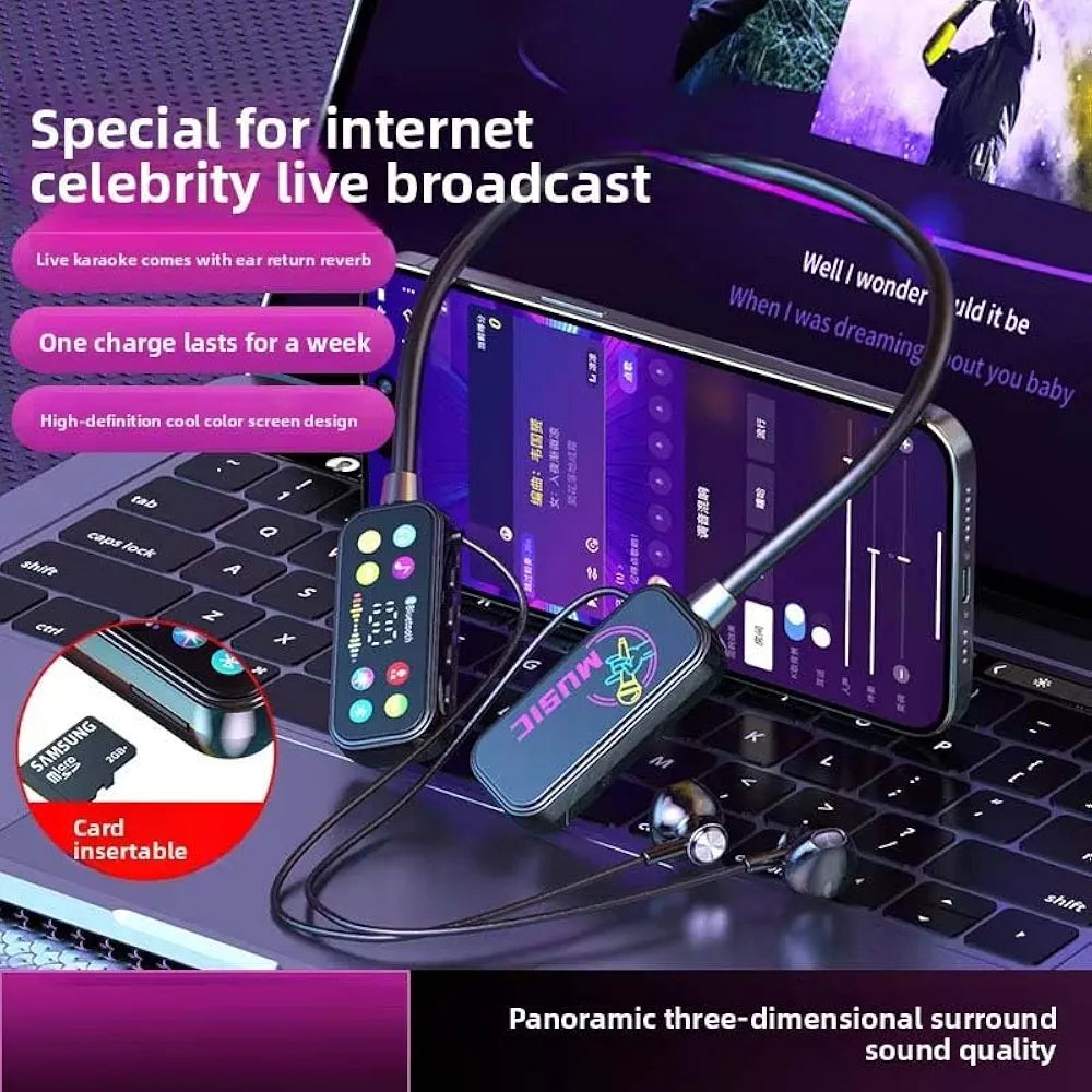 Mf Model YG17 Wireless Neckband Earphones with LED Display
