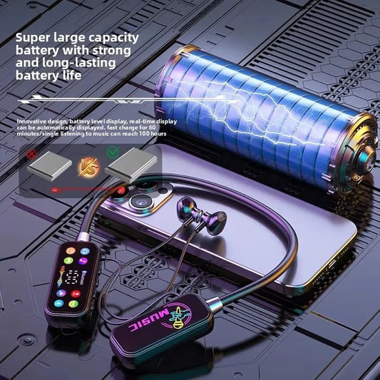 Mf Model YG17 Wireless Neckband Earphones with LED Display