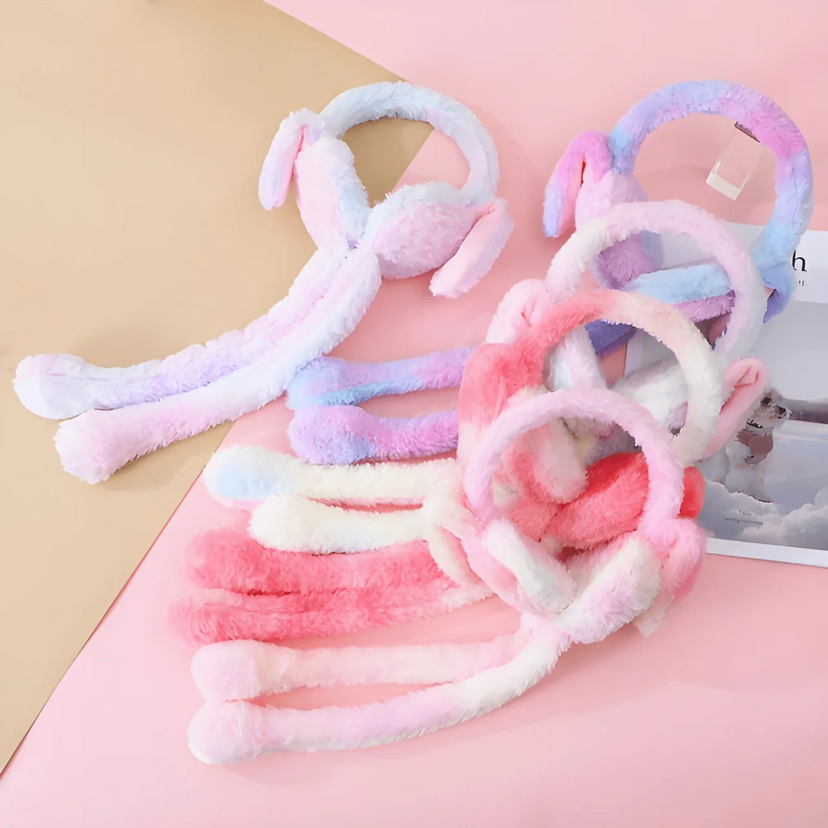 Cute Bunny Cap Headphone Plush Ear Muff Winter Headwear for Women & Girls – Soft Warm Cartoon Style (Random Color)