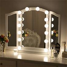 10 Bulb Vanity Mirror LED Light Kit - 3 Modes, USB Operated