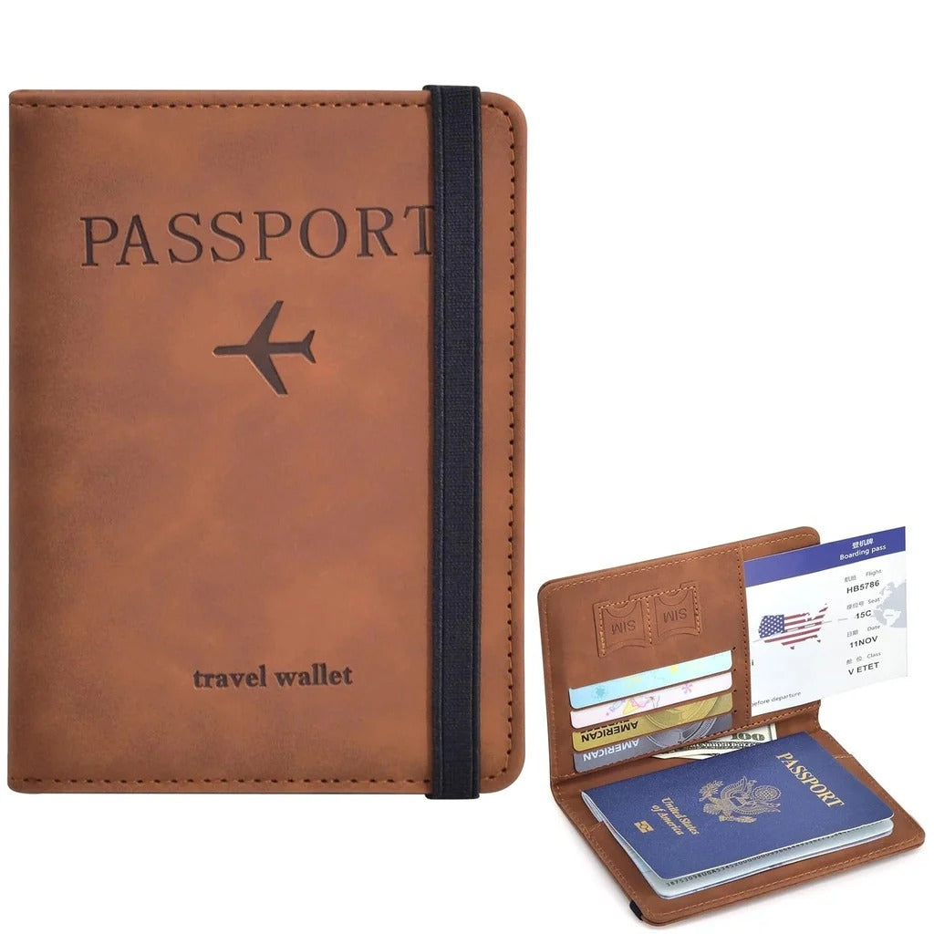 Passport Travel Wallet Organizer Durable Secure Multi Compartment Design For Passports Cards Money And Travel Essentials | Random Colour
