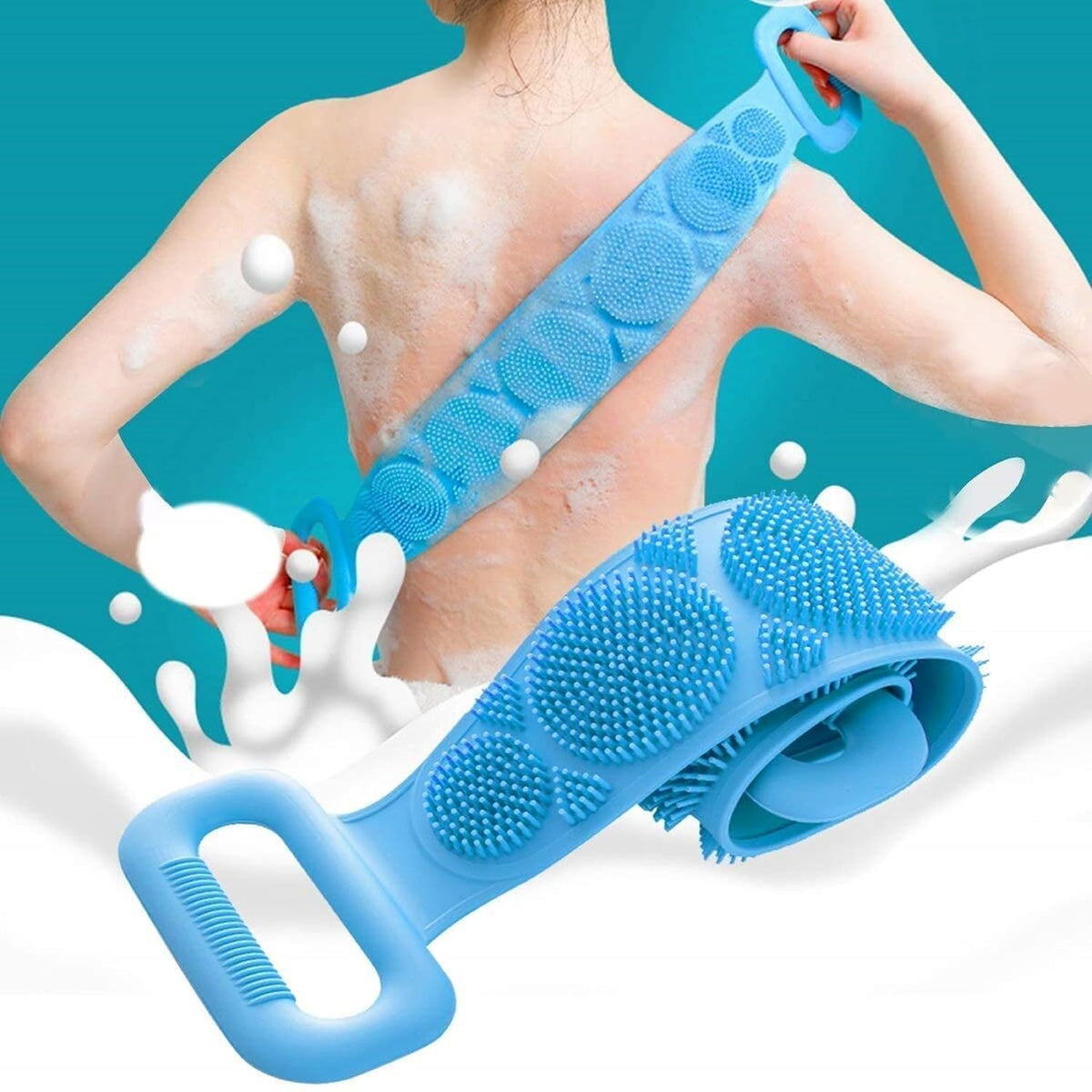 Silicone Back Scrubber Bath Belts - Bath Accessory Designed For Body Exfoliation And Daily Hygiene Routine (Random Color)